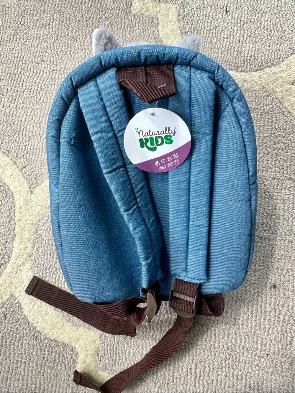 Teal Plush Husky Backpack for Children